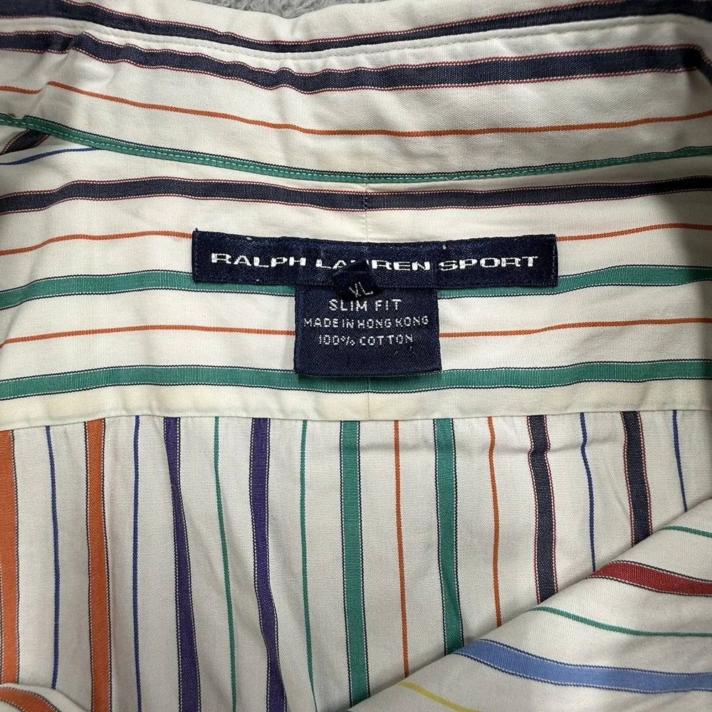 RALPH LAUREN SPORT‎ Slim Fit Button Xl  Striped multicolor